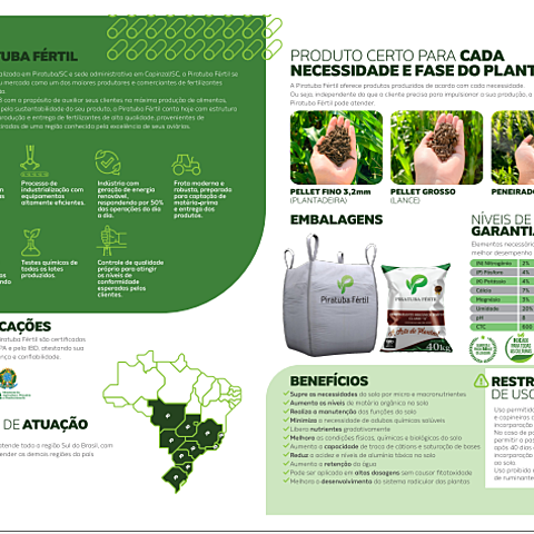 ADUBO ORGANICO CAMA DE AVES CLASSE A BOLSAS 40KG